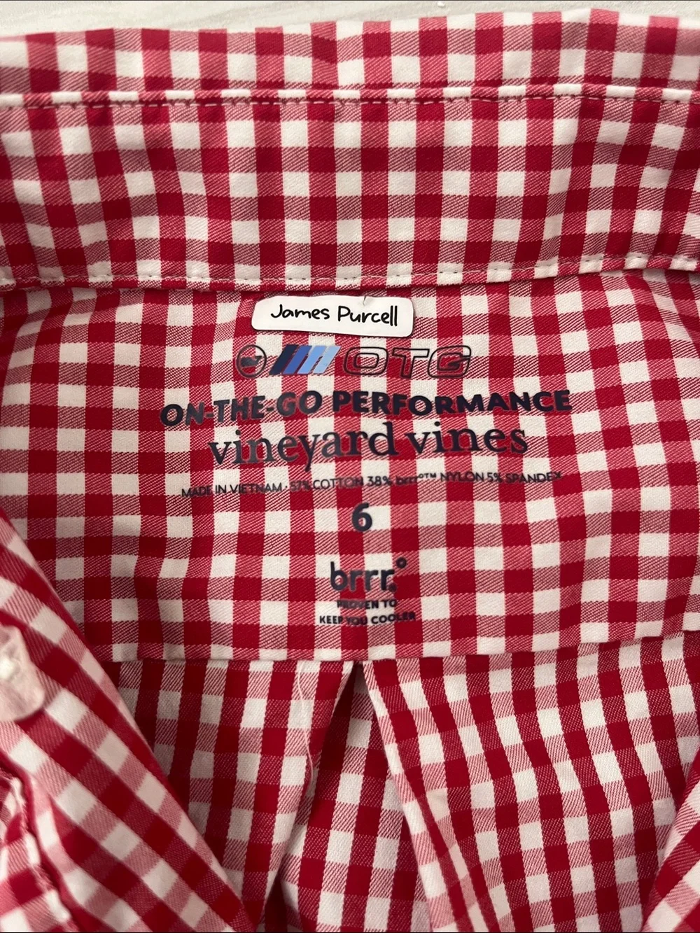 Vineyard Vines Red and White Gingham Button-Down Shirt for Kids